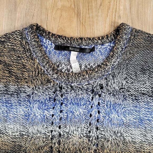 🔹️Kensie Blue & Gray Variegated Knit Sweater Medium - Picture 3 of 10
